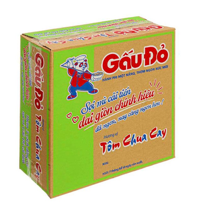 Mì Gấu Đỏ tôm chua cay 63gr ( thùng 30 gói )