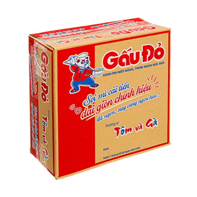 Mì Gấu Đỏ tôm và gà 63gr ( thùng 30 gói )