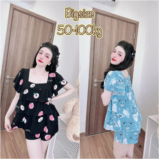 (Bigsize 50-110kg) Đồ bộ Lụa Nhật 3 size form rộng 2XL, 3XL, 4XL