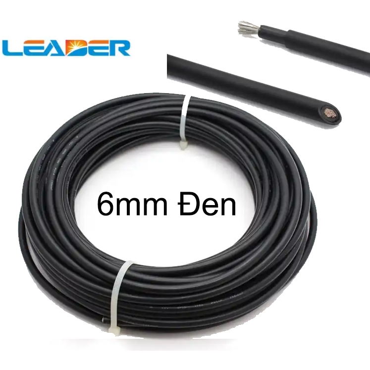 Dây cáp solar Leader 4mm và 6mm chuyên dụng cho điện năng lượng mặt trời cắt lẻ từ 1m