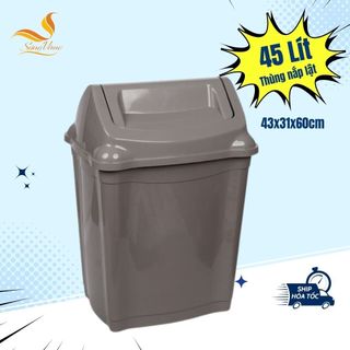 Thùng rác nhựa nắp lật 45 lít, 28 lít, 16 lít, 9 lít, 5 lít ngăn mùi hiệu quả, tiện dụng
