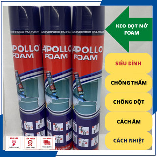 Keo bọt nở Apollo Foam siêu dính, chống thấm, chống dột, cách âm, cách nhiệt 750ml