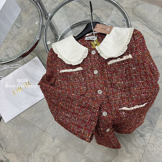 Áo khoác dạ đỏ dáng xuông cổ bèo (sale)