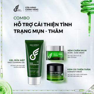 Combo 3 sản phẩm hỗ trợ giảm thâm mụn, bảo vệ da, ngừa mụn & dầu nhờn thừa daily effect