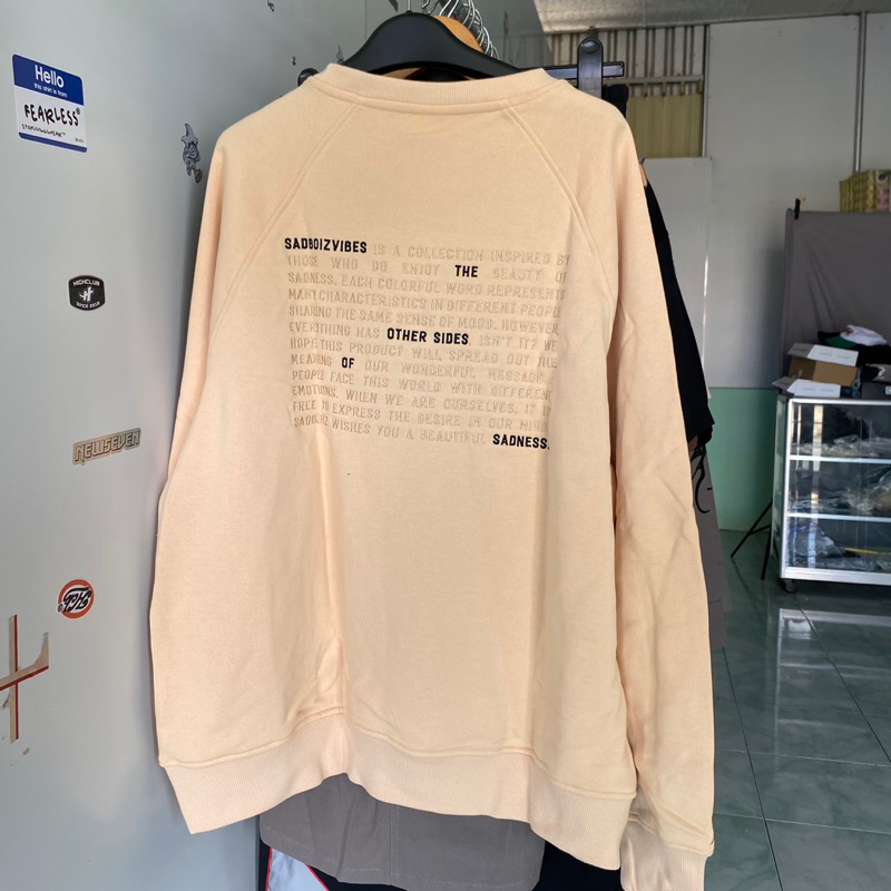 Áo Sweater Sadboiz Toss Cream Size M