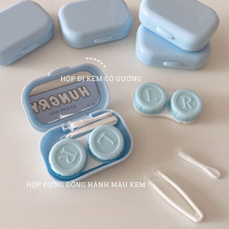 Khay Gương Đựng Kính Áp Tròng Có Dụng Cụ Nhiều Màu