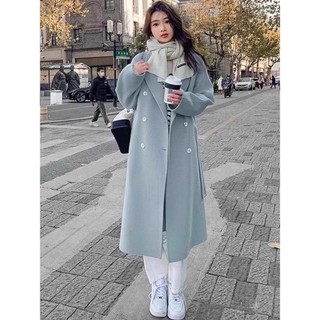 (Hàng dày Đẹp Ảnh thật 5 hình cuối-2W119.Áo khoác dạ thu đông dáng dài thời trang Ulzzang