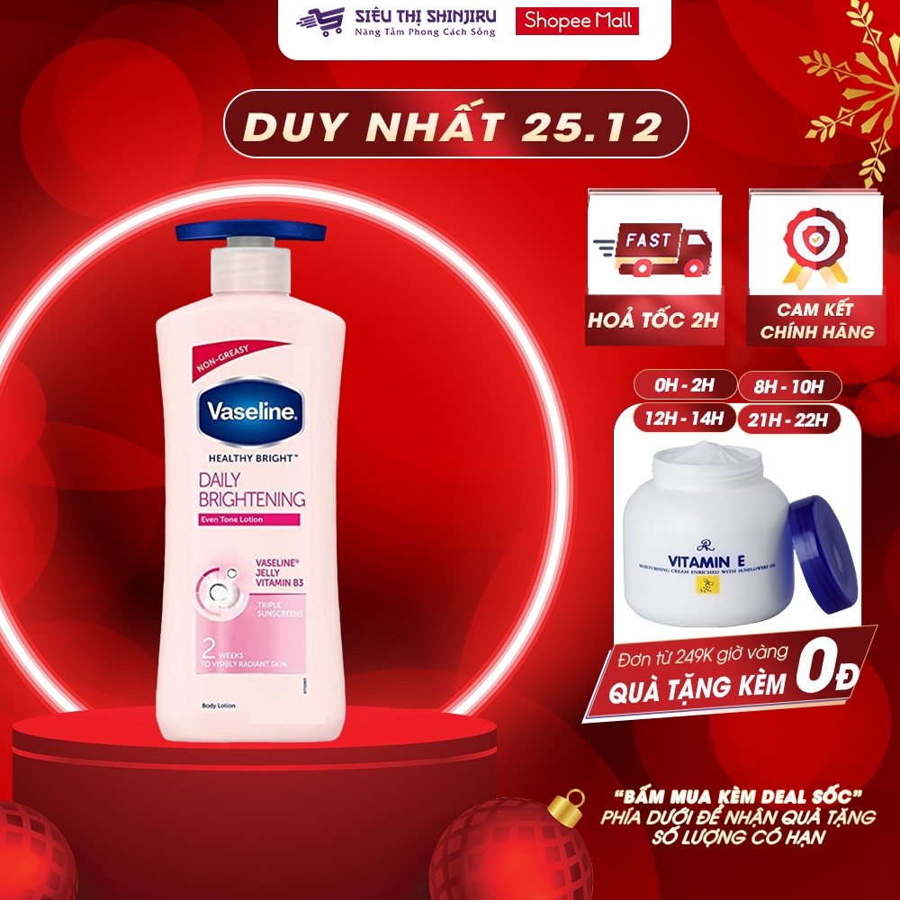 Dưỡng thể trắng da cấp ẩm ban đêm Vaseline phù hợp cho mọi loại da 725ml (Chai mới) - PP bởi Shinjiru