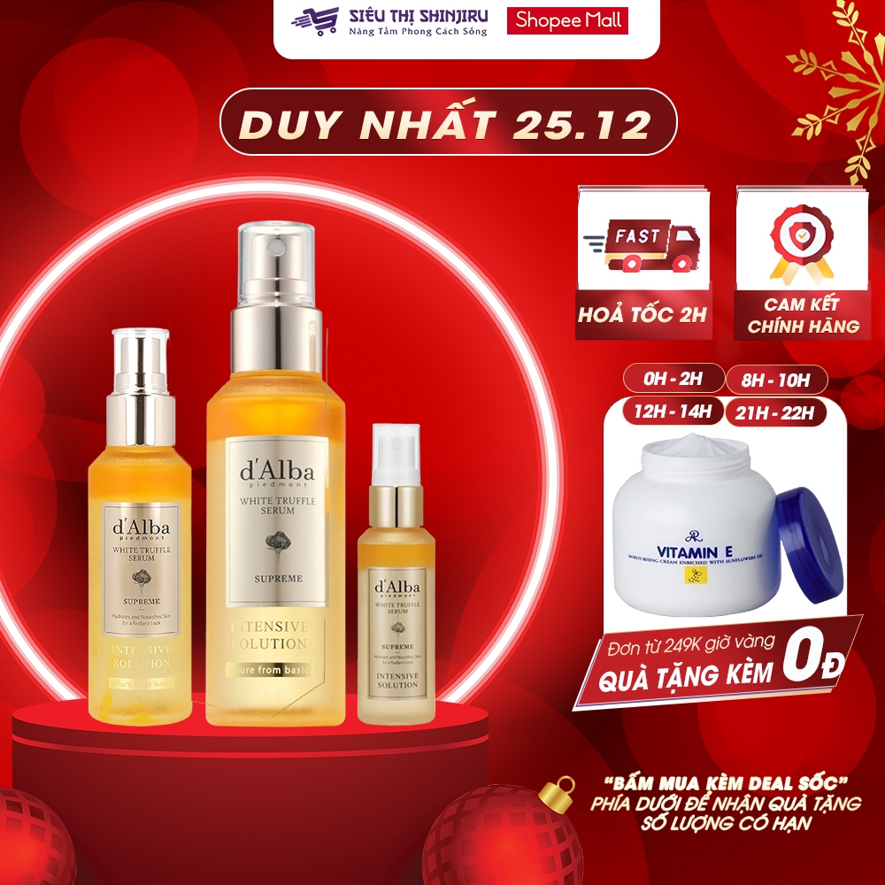 Serum nấm dạng xịt khoáng dưỡng da cao cấp D'alba WHITE TRUFFLE D'alba - 50ML/100ML PP bởi Shinjiru