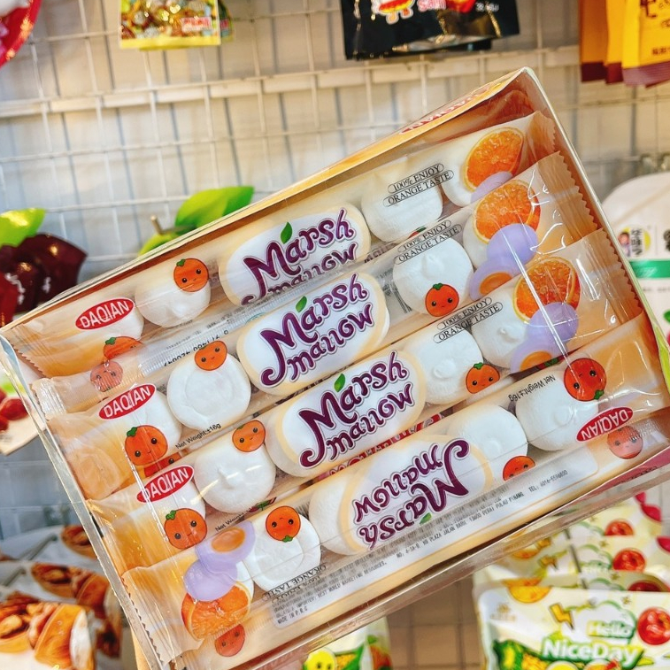 Hộp 30 gói Kẹo Marshmallow Vị Trái Cây, Kẹo Xốp Marsh Mallow, kẹo dẻo, đồ ăn vặt