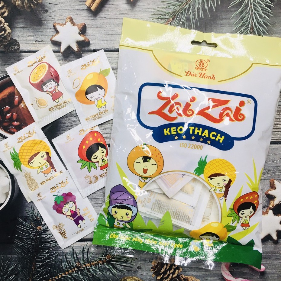Thạch Zaizai Đức Hạnh Túi 350g Nhiều Hương Vị Trái Cây Thơm Ngon