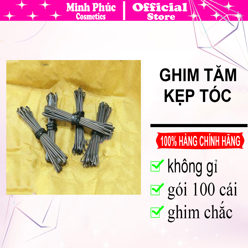 Ghim Tăm Cài tóc Chắc Chắn 1 gói 100 cái làmbằng thép chống gỉ