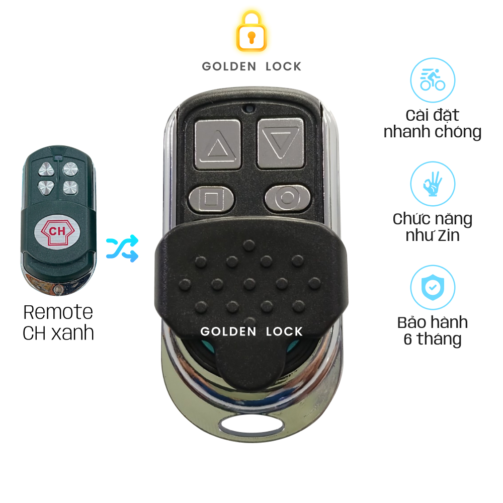 Remote cửa cuốn CH xanh 365 Mhz không chống nước mẫu mới