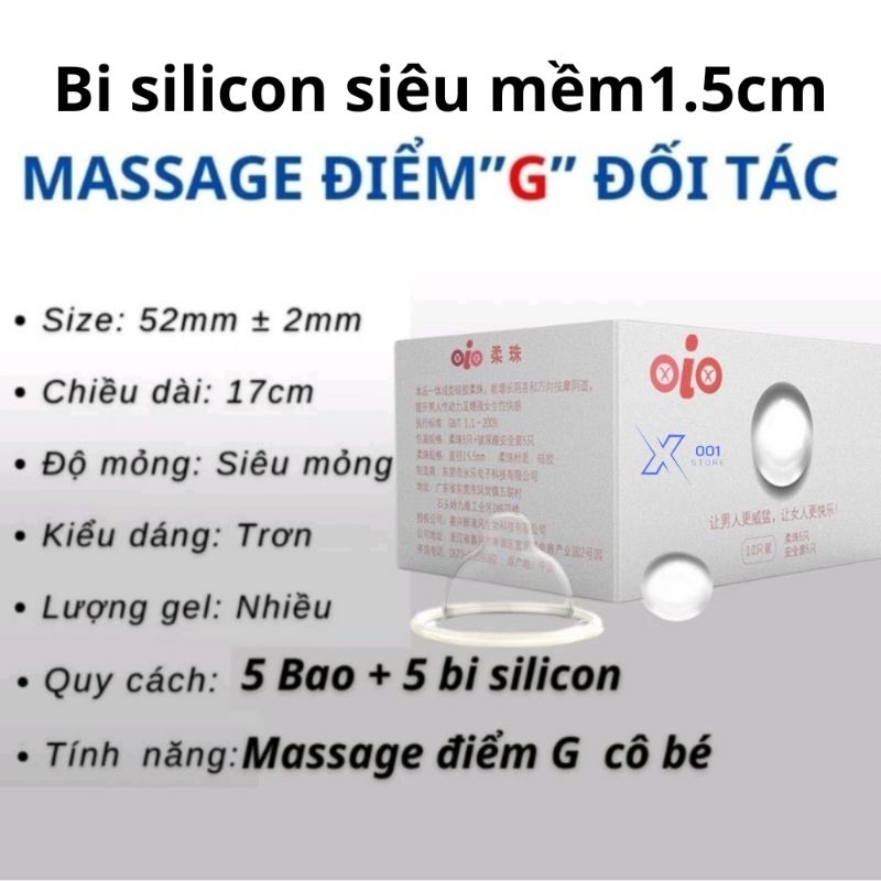 Bao cao su bi OLOL 0.01 Trắng Soft Growth bcs olol siêu mỏng chống xuất tinh sớm kéo dài thời gian