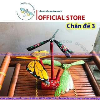 BỘ 3 CHIM BỒ CÂU TRE- BƯỚM TRE- CHUỒN CHUỒN TRE- CHÂN ĐẾ