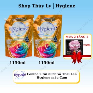 Combo 2 túi xả vải Thái Lan Hygiene màu Cam 1150ml