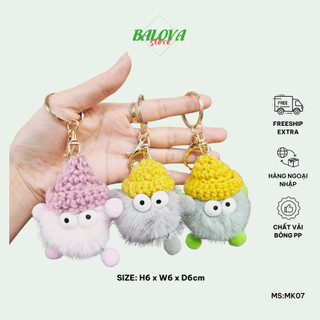 Móc khóa xinh, móc khóa treo balo, túi xách, quà tặng dễ thương – Size: 6 x 6cm- MK07