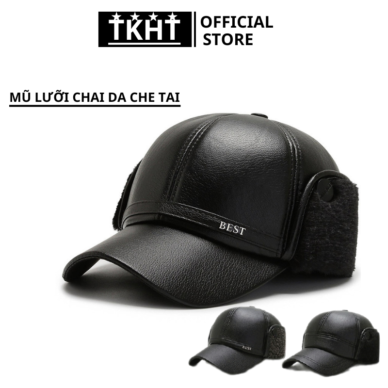 Mũ Lưỡi Trai Mùa Đông Da PU Che Tai - Nón Lưỡi Trai Mẫu Mới Lót Lông Che Giữ Ấm Mùa Thu Đông Cho Nam SP41233563
