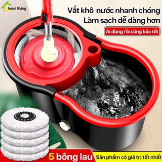 Bộ cây lau nhà Inox PICKUP xoay 360 độ - Tự động giặt cực sạch - Vắt cực khô