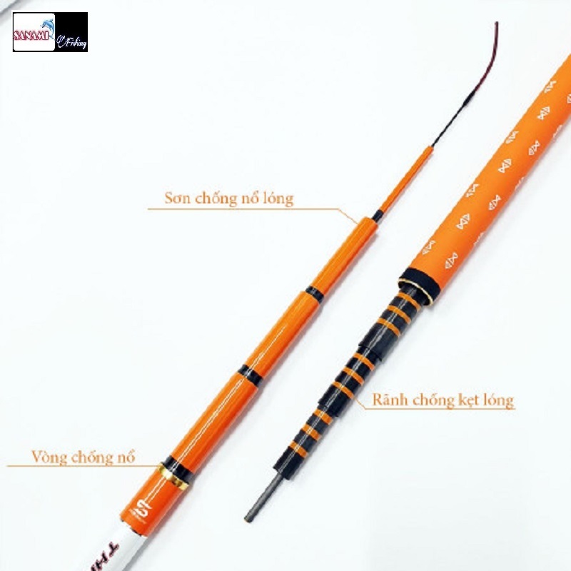Cần câu tay câu đài Bạch Kinh Thiên cam 6H  tặng kèm ngọn phụ CD28  - Sanami Fishing