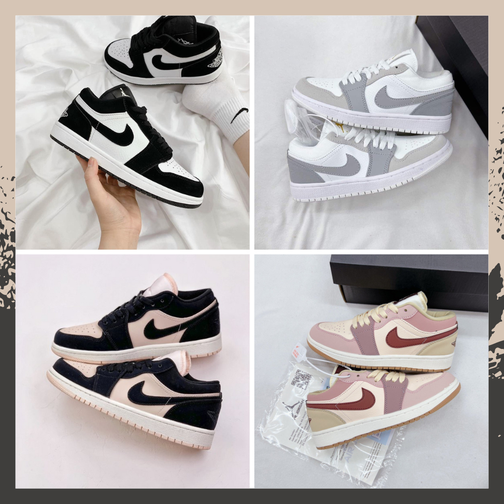 Giày Thể Thao Jordan Cổ Thấp Panda, Giày Jordan Paris JD Màu Đen Trắng Đỏ Xanh Basic Cân Mọi Outfit - BibiSneaker