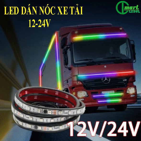 Dây Đèn Led Dán Nóc Xe Tải Chạy Điện 12- 24v