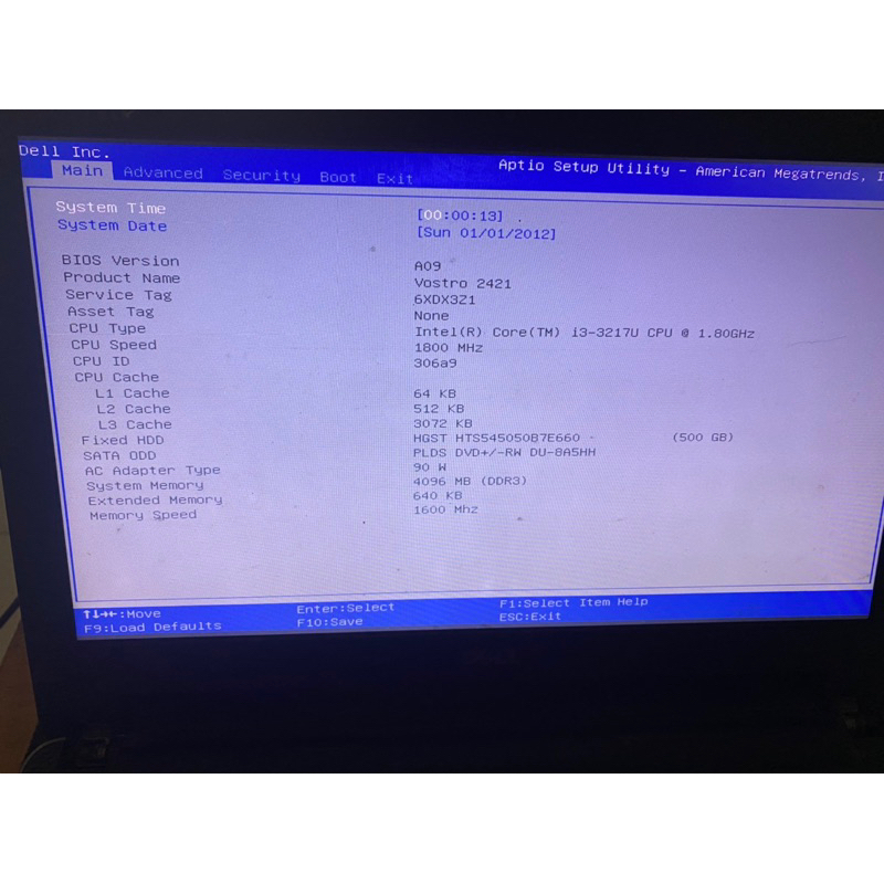 Laptop dell 2421 i3 ram 4gb hdd500gb