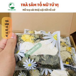 Trà Sâm Tố Nữ 4 Vị, Hỗ trợ mờ nám, đẹp da, cải thiện nội tiết tố nữ, giảm mãn kinh, điều hòa kinh nguyệt