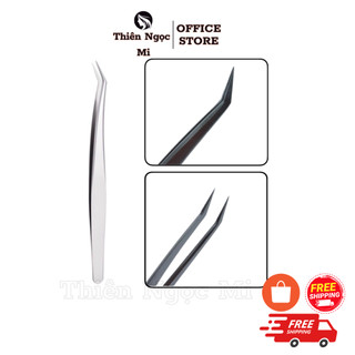 Nhíp nối mi classic cong 45 độ mũi nhám - nhíp cong bao da - dụng cụ mi - keo nối mi ☘️freeship☘️ - thiên ngọc mi