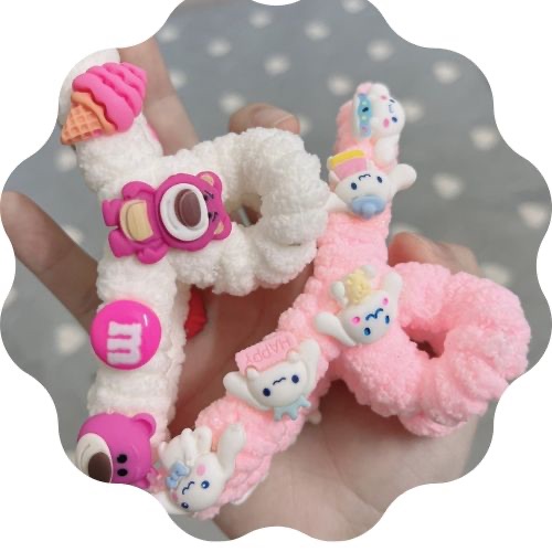 (Gồm 10 charms, sẵn KẸP TÓC) Set kẹp tóc 10 charm tự làm handmade DIY bằng len nhung kẹp tóc đáng yê