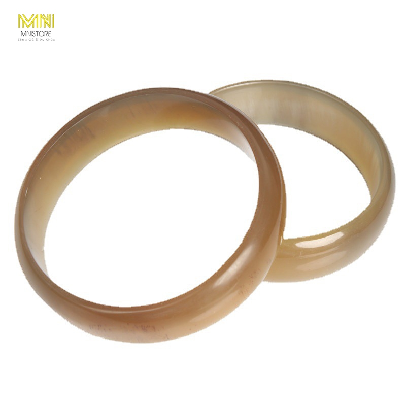 Vòng sừng đeo tay phong thủy bản trơn liền bản ky 5,5-7,5cm dày 0,6cm  phong thủy - tài lộc - bình an