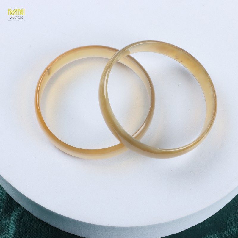 Vòng sừng đeo tay phong thủy bản trơn liền bản ky 5,5-7,5cm dày 0,6cm  phong thủy - tài lộc - bình an