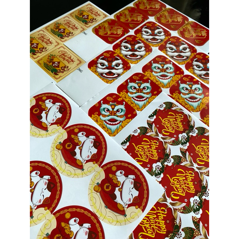 Tem Tết Decal dán chúc mừng năm mới 2024 - Sticker cán màng trang trí Happy New Year Sticker @gocdoquyen