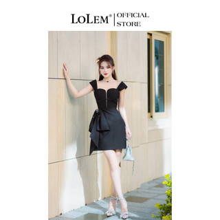 Đầm cúp ngực dự tiệc LOLEM DX464 form chữ A có mút chất bố thô dày dặn