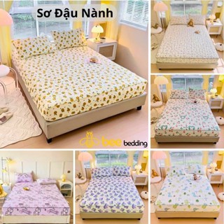 Bộ ga gối 3 món Cotton đũi trần bông xơ đậu nành 1m6x2m, 1m8x2m, 2mx2m2, 1m2, 1m4, 1m5 ( kèm 2 vỏ gối )