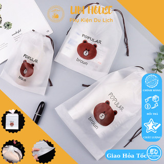 Túi Gấu Dây Rút Đa Năng Dày Dặn Đựng Quần áo Đồ Lót  Mỹ Phẩm Đồ Dùng Nhỏ Du Lịch Tiện Dụng Chống Thấm Nước Dễ Thương