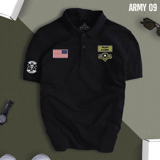 Áo Polo nam nữ In army thun cá xấu 4 chiều