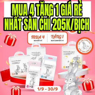 [MUA 4 TẶNG 1 BỊCH] Combo 1 thùng 4b Bỉm Quần/Dán Momo Rabbit Nội Địa Hàn Đủ Size S36/M32/L30/XL28/L28/XL22/XXL18