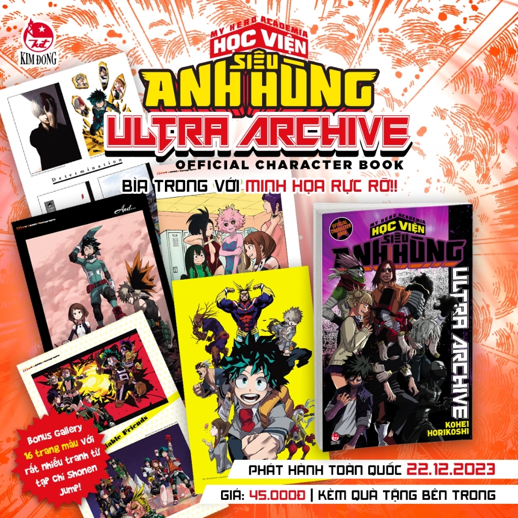 Truyện tranh - Official Character Book Học Viện Siêu Anh Hùng: Ultra Archive - Tặng kèm Sticker và Bookmark