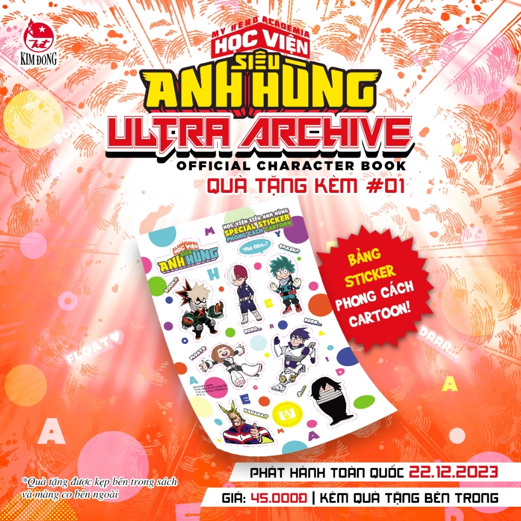 Truyện tranh - Official Character Book Học Viện Siêu Anh Hùng: Ultra Archive - Tặng kèm Sticker và Bookmark