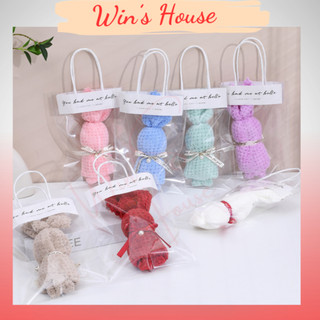 Khăn Lông Cừu Hình Thỏ nhiều màu Dễ Thương, Phù Hợp Làm Quà Tặng Sinh Nhật, Valentine, Decor Phòng Ngủ 30x30 KHÔNG TÚI