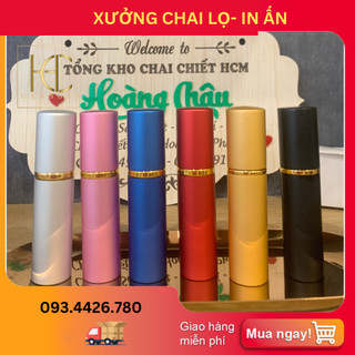 CHIẾT NƯỚC HOA 10ML vỏ nhôm, 2 lớp nhám-lọ chiết nước hoa du lịch