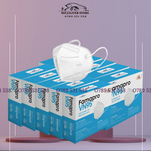 Combo 10 hộp Khẩu trang y tế Famapro VN95 4 lớp màu trắng