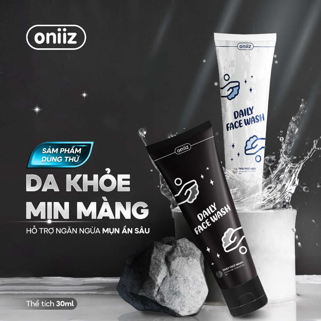 (SẢN PHẨM DÙNG THỬ) Sữa rửa mặt Daily Face Wash Oniiz làm sạch bụi bẩn, dầu thừa, ngừa mụn cho da 30ml