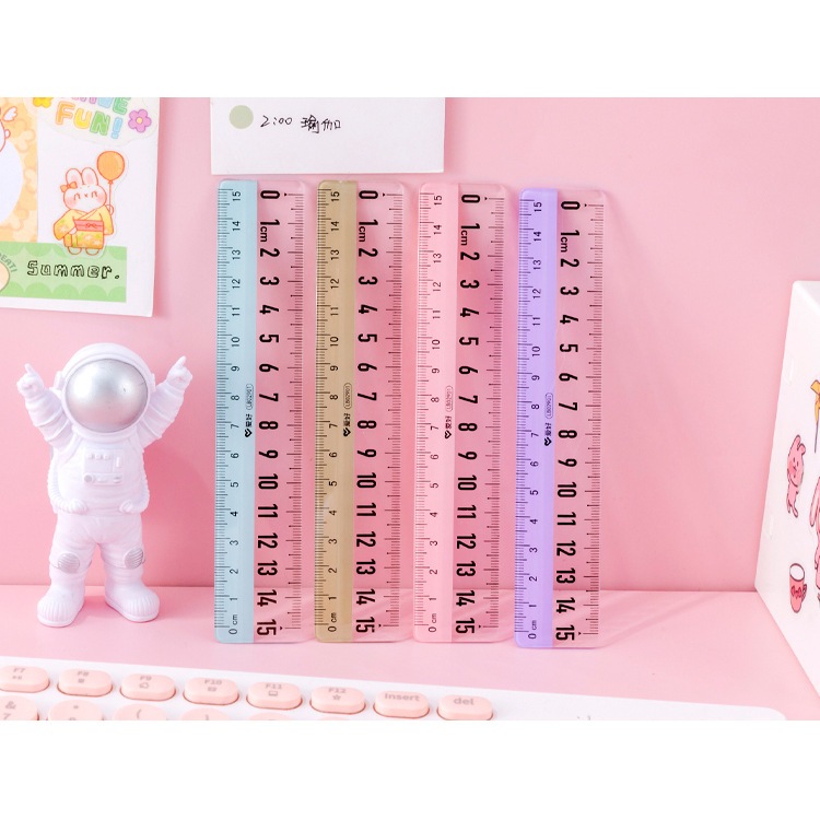 Thước kẻ nhựa cứng 15cm, Thước nhựa 15cm dễ thương