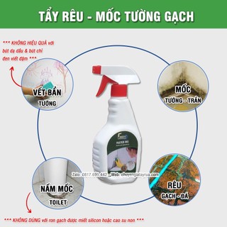 Tẩy mốc tường sàn FASTER, tẩy rêu nền xi măng, vệ sinh sạch ố bẩn trên tường nhà đa năng chai lớn 500ml