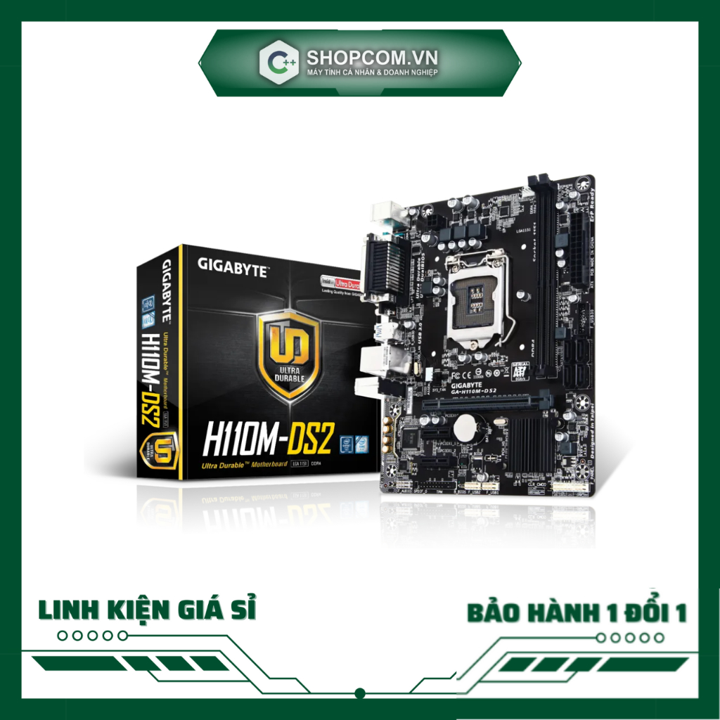 [ Fullbox BH 12 THÁNG] Mainboard Gigabyte H110M DS2 DDR4 Socket LGA 1151, Micro ATX