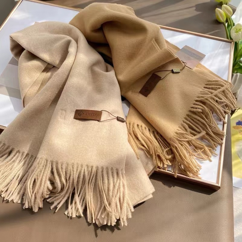 Khăn quàng cổ nữ nam unisex, khăn len dạ trơn Cashmere khổ to 200x66cm, khăn len choàng cổ nữ thời trang