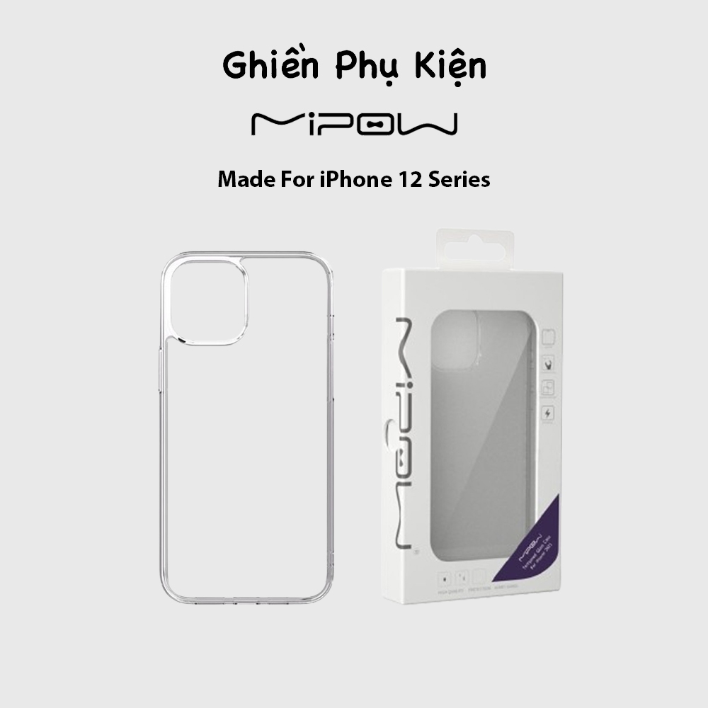 Ốp Lưng Trong Suốt Mipow USA Transparent Dành Cho iPhone 12Mini/12/12Pro/12Pro Max