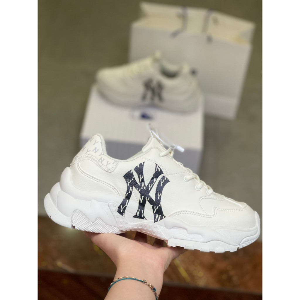Giày MLB Bigball Chunky Monogram LT NY ‘White’ nam nữ bản S.Cấp full phụ kiện